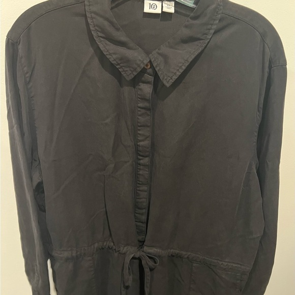 Ten Tree Active Outdoor Athleisure Bohemian Timeless Black Button-Up Jumpsuit - Picture 8 of 15